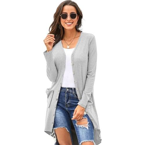 2021 Autumn And Winter New Solid Cardigan Women Elegant Loose Knitted Sweaters Fashion Long Coat Female