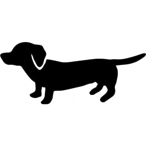 15.2*6.4CM Dachshund Wiener Dog Car Stickers Reflective Vinyl Decal Car Styling Truck Decoration Black/Silver S1-0905