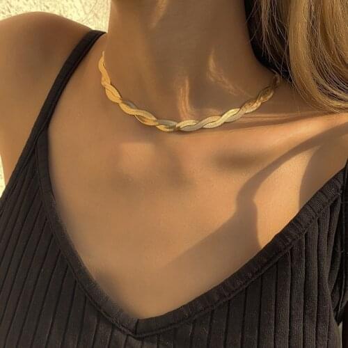 2021 Fashion Collar Statement Necklace for Women Gold Silver Chunky Necklaces Alloy Hip Hop Jewelry Female Party Accessories