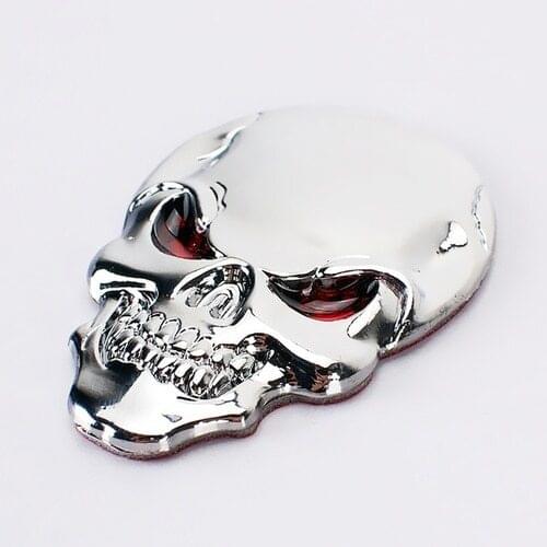 3D Car Motorcycle Auto Logo Metal Emblem Badge Decal Sticker Skeleton Skull Bone Car Decoration Accessories 1Pc