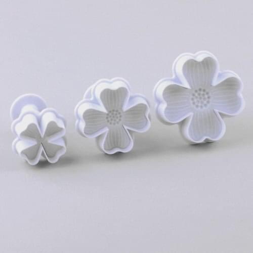 3x 4-leaf Clover Fondant Cake Biscuit Sugarcraft Plunger Cutter Craft Mold Tool