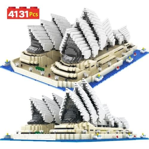 4131PCS Educational Toy Set For Children Mini Diamond Bricks Famous City Architecture Sydney Opera House Model Building Blocks