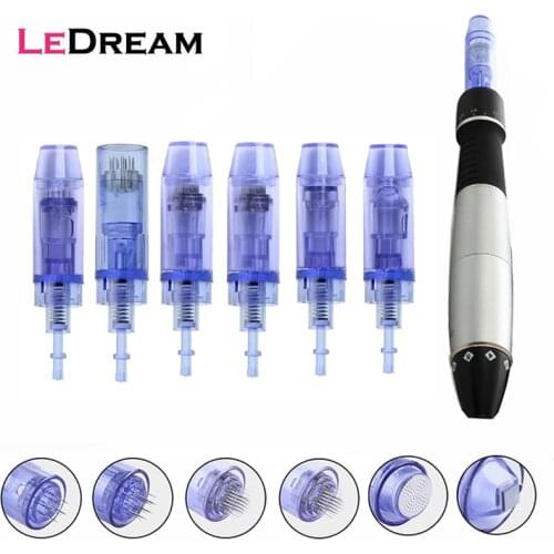 5/10/30/50/100pcs Bayonet Long Blue Tattoo Needles Cartridges Microneedle 3D Micro Nano Round For Dr Derma Pen Tattoo Tips