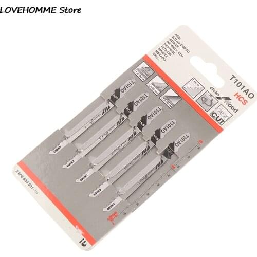 5pcs/lot T101AO HCS T-Shank Jigsaw Blades Curve Cutting Tool For Wood Plastic Saw