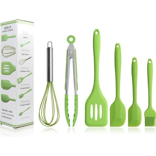 6Pcs/set Food Grade Silicone Cooking Tools Convenience Kitchen Egg Beaters Spoon Scraper Kitchenware Baking Accessories Supplies