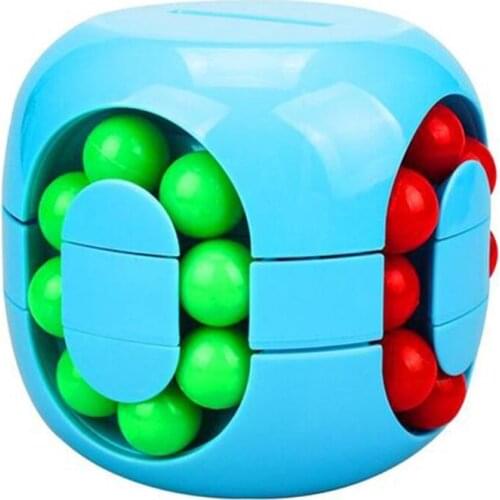 83XC Stress Relief Cube Rotary Gyro with Beads Interactive Piggy Bank Novelty Sensory Spinner Handhold Money Box for Autism