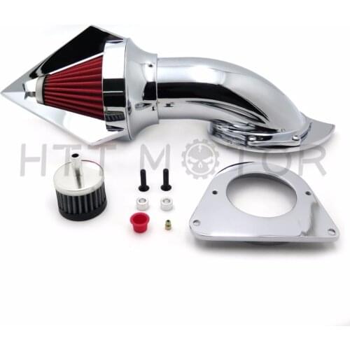 Aftermarket free shipping motorcycle parts Motorcycle CHROMED Triangle Spike Air Cleaner Intake Kits For Kawasaki Vulcan 800