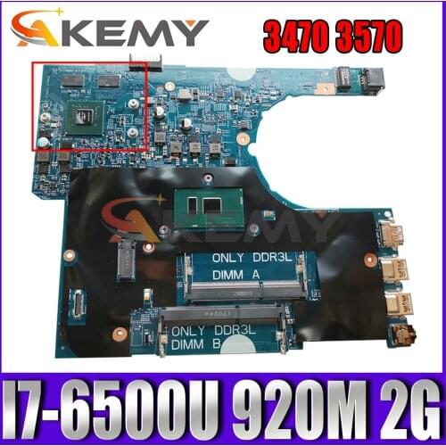Akemy Brand NEW I7-6500U 920M 2G For Dell Latitude 3470 3570 Motherboard 14291-1 51VP4 CN-00KCD9 0KCD9 mainboard 100%tested