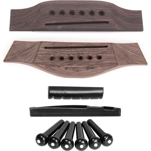Acoustic Guitar Bridge Pins Saddle Nut Sets Rosewood Upper Lower String Pillows Set For Guitar Accesories