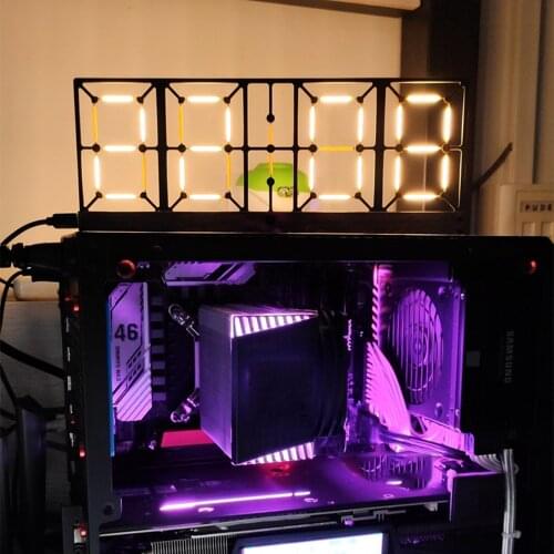 Imitation Lights Digital Clock Glow Clock LED Clock Fluorescent Desk Clock Semi-Finished Kit Brightness with Remote Control