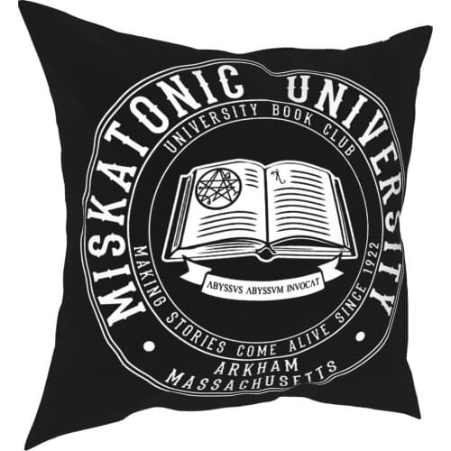 Miskatonic University Book Club Pillow Case Decoration Necronomicon Call Of Cthulhu Lovecraft Cushions Throw Pillow for Sofa