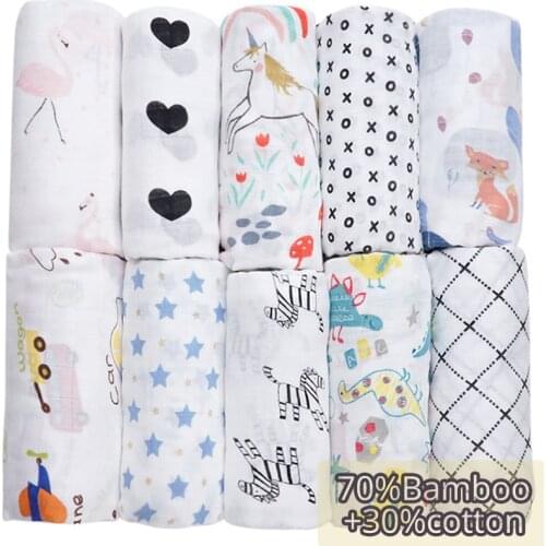 Baby Blankets Newborn Photography Props Muslin Swaddle Receiving Blanket Flamingo Unicorn Baby Accessories Dropshipping Infantil