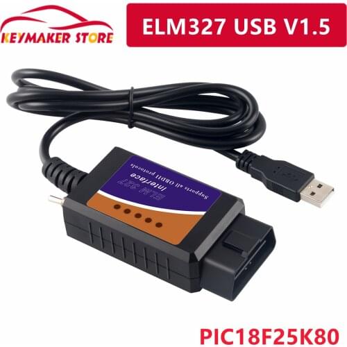 ELM327 USB 1.5 OBD2 car engine fault detector with switch ELM327 USB OBDII OBD2 Con Interruptor PIC18f25K80