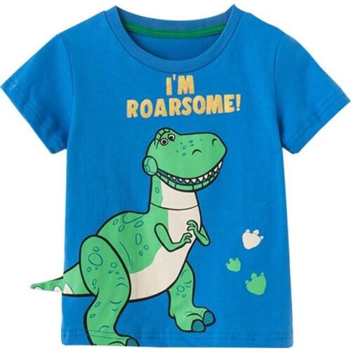 27Kids Boys T-shirt New Animal Design Baby Cotton Summer Clothing Toddler Fashion Dinosaur T-shirt Cute Children Play Clothes