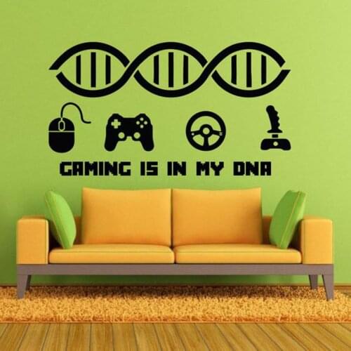 Gaming Is In My DNA Wall Decal Personalised Game Wall Decals Customized For Kids Bedroom Playroom Vinyl Wall Sticker S160