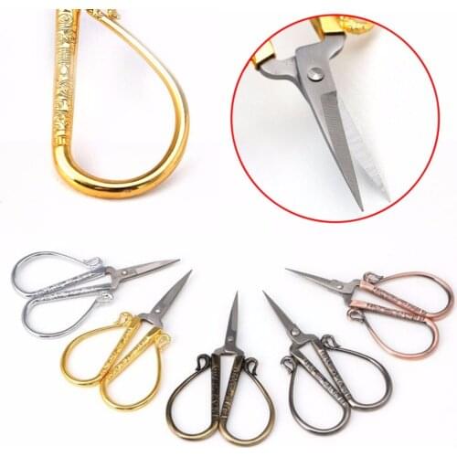 JX-LCLYL 1pc Floral Scissors Stainless Steel European Vintage Sewing Shears DIY Tools