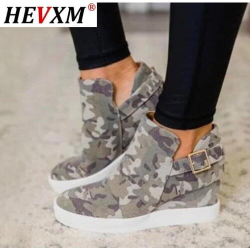 Shoes Women 2020 Spring Autumn Womens vulcanized shoes Camouflage Canvas Platform Heighten shoes Casual Ladies Mujer