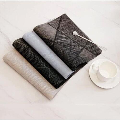 PVC Material Placemat Heat Insulation Non-Slip Easy To Clean Hollow Design A Variety of Styles Tableware Coffee Mat for Table