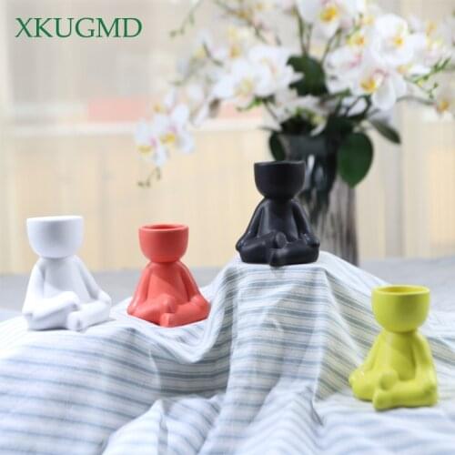 Creative Nordic Ceramic Body Art Vase Desktop Living Room Succulents Flower Pot Home Decorat Ornaments
