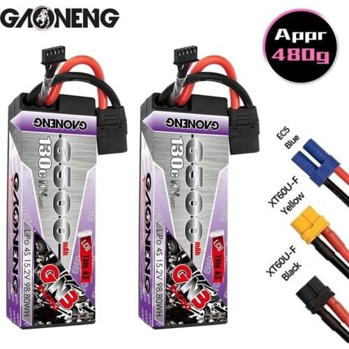 GNB 15.2v 6500mAh 130C PLUS LiPo Battery For Remote Control Car Racing Spare Parts With Shell Upgrade LiHV 4S Battery