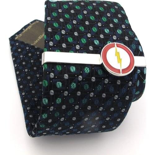 Mens Flash Tie Clips Copper Material Red Color