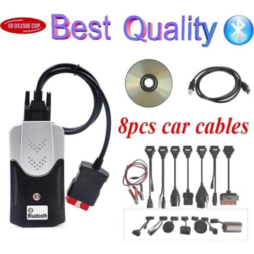New vci VD DS150E CDP tcs cdp pro plus adapter OBD OBD2 Diagnostic Interface for autocoms Full set 8 PCS Car cables for delphis