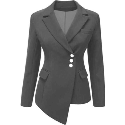 2020 New Fashion Suit Women Blazer Workwear Unregular Office Ladies Blazers Spring Tops Female Large Size S-XXXL Khaki Black Red