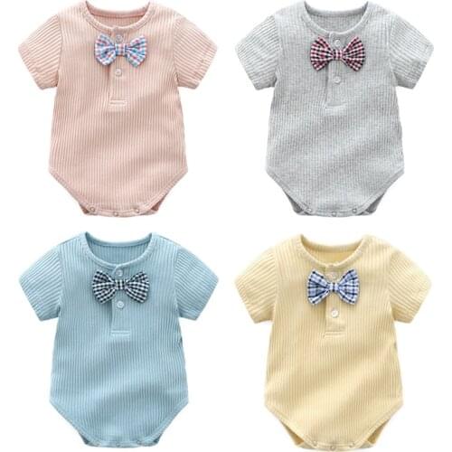 New product male Baokeng strip baby dressing baby fart clothing candy color baby one-piece