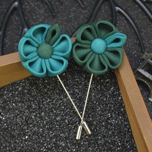 Wholesale 10 PCS/LOT Lapel Flower Pin Brooches for Men Suits Wedding Flower Corsage Jacket Lapel Pin Stick Brooches Casual Gift
