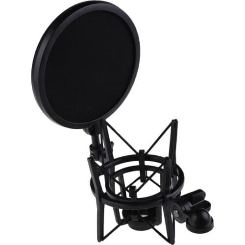 Professional Microphone Mic Shock Mount with Shield Filter Screen Mic Shock Mount Holder Bracket For Large Diaphram Mic