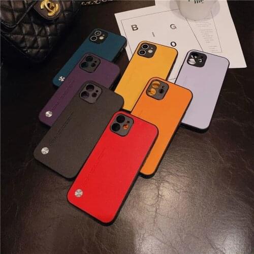 Plain leather pattern all-inclusive for iphone 11 mobile phone case iPhone12promax protective cover xs/xr men and women 7/8plus