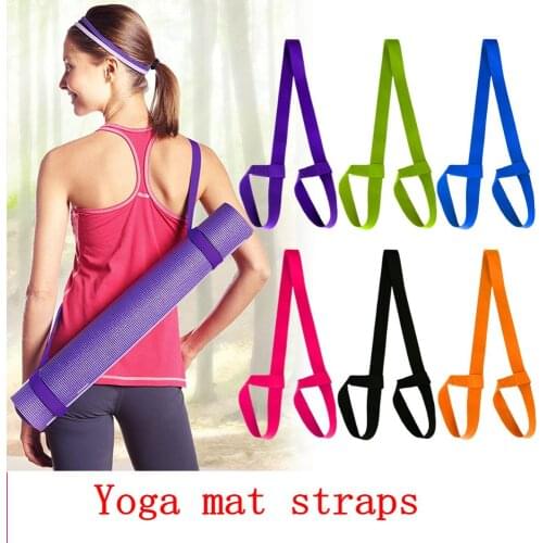 Yoga Mat Strap Cotton Belt Adjustable Sports Sling Shoulder Carry Belt Exercise Stretch Fitness Elastic Yoga Belt Durable High