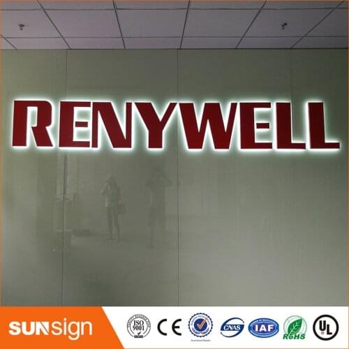 Factory Outlet Stainless steel led backlit lighted letters custom sign advertising products