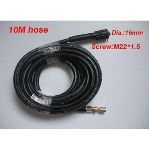 10m Car washer hose M22*1.5*15mm 400Bar 5800PSI,high pressure washer hose spray water hose with quick connector