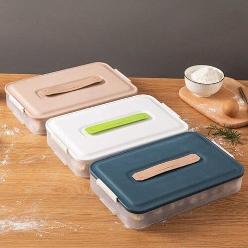 Fresh-Keeping Box Storage Box, Dumpling Box,for Kitchens and Refrigerators,3-Layer,Transparent Storage Box with Lid