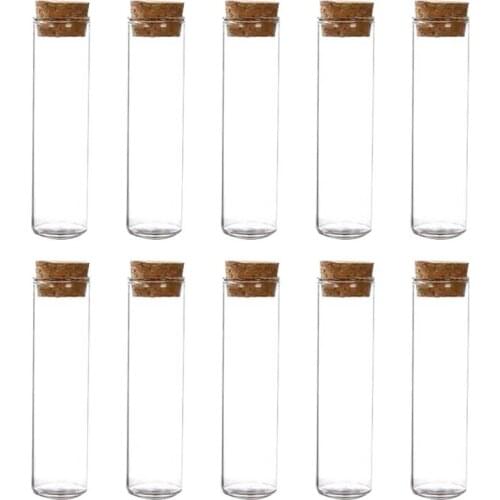 10pcs High Borosilicate Glass Bottles Glass Tubes With Cork Reagent Bottles Home Storage Bottle