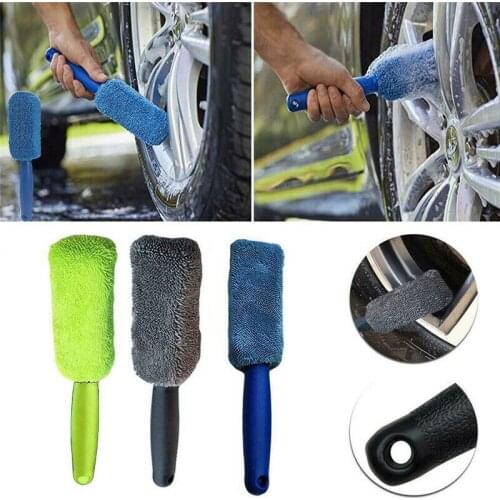 Car Upgraded version Lengthened Car maintenance Rim Cleaning Brush Car Wash Beauty Microfiber Wheel Rim Detailing Brush