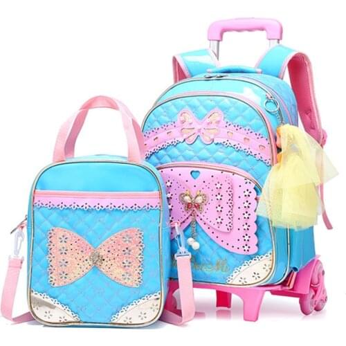 Waterproof School Bags For Teenage Girls High Quality School Backpacks Trolley Backpack With Wheels Luggage Bag Children Bags