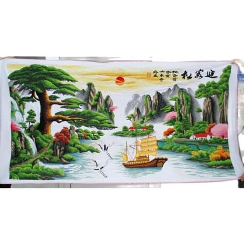 Cross Stitch finished / cross stitch landscape painting/Machine cross stitch finished - beautiful scenery