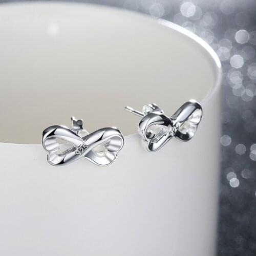 Hot 925 Sterling Silver romantic stud Earrings for Women Fashion Creative Birthday Gifts Charms party wedding Jewelry