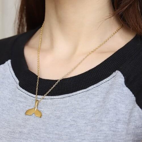 New Design Animal Fashion Women Long Pendant Necklace Whale Tail Fish Nautical Charm Mermaid Tails Necklaces Punk Jewelry