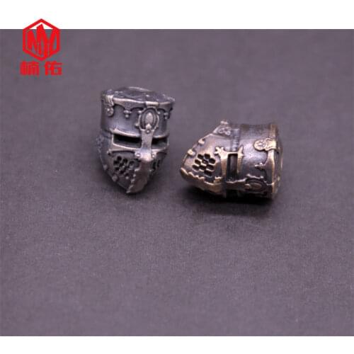 1PC Guard Mask Retro Brass Copper Oxide EDC Paracord Beads Umbrella Rope Cord Lanyard Pendants Knife Beads Accessories