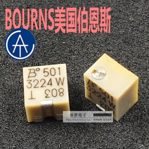 10pcs 100% orginal new real stock BOURNS 3224W-1-501E 500R ohm multi-turn high precision adjustable resistance potentiometer