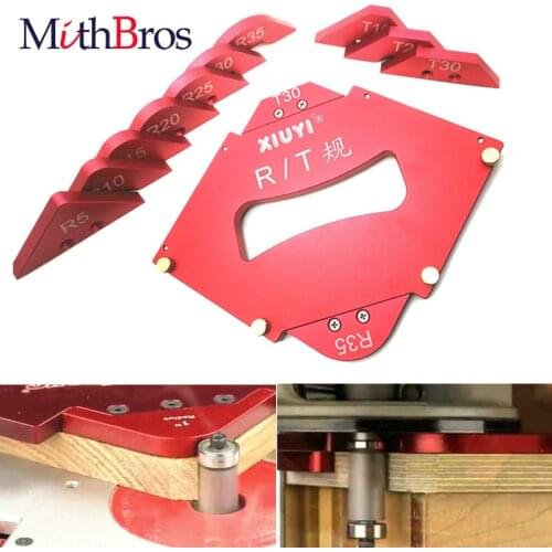 13pcs Trimming Machine R Rounded Beveled Template Router Table Corner Jig Radius Chamfer Profile Template Kit Woodworking Tools