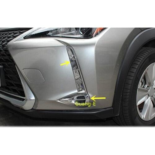 For Lexus UX 200H 250H 260H 2019 2020 2021 Car Head Front Fog Light Lamp Frame Stick Styling ABS Chrome Cover Trim 2pcs