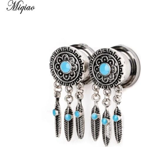 Miqiao 2pcs 6-20mm Stainless Steel Ear Plugs and Tunnels Ear Piercings Screw Fit Expansion Fashion Jewelry Piercing