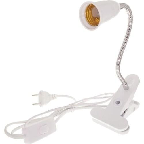 20cm 360 Degrees Flexible Lamp Holder Clip E27 Base With On Off Switch Desk Lamp For Led Grow Light E27 EU Plug