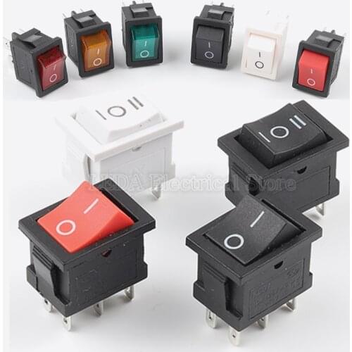 5Pcs KCD1 4Pin 6Pin 6A 250VAC 10A 125VAC 21X15mm Snap Rocker Switch ON OFF ON Interruptor Reed Interupteur Schakelaar