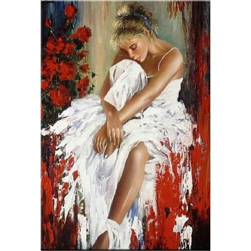 DIY Diamond Painting Cross Stitch 5D Full Square Diamond Embroidery Abstract ballet woman Pattern Rhinestones Mosaic sticker