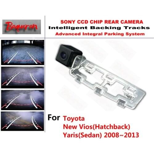 For Toyota New Vios Yaris 2008~2013 CCD Car Backup Parking Camera Intelligent Tracks Dynamic Guidance Rear ViewCamera